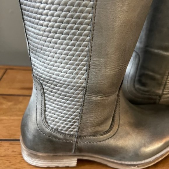ROAN Leather Tall Shaft Boots Size 7 Color Grey/ White - Picture 6 of 12
